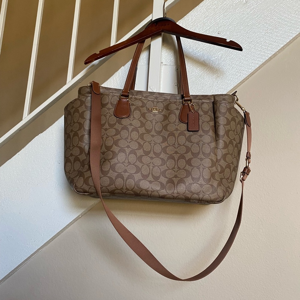 Coach Signature Brown Tote daiper bag